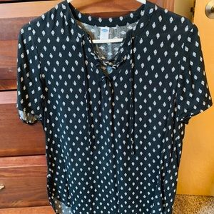 Black & Cream short sleeve dress shirt - XS
